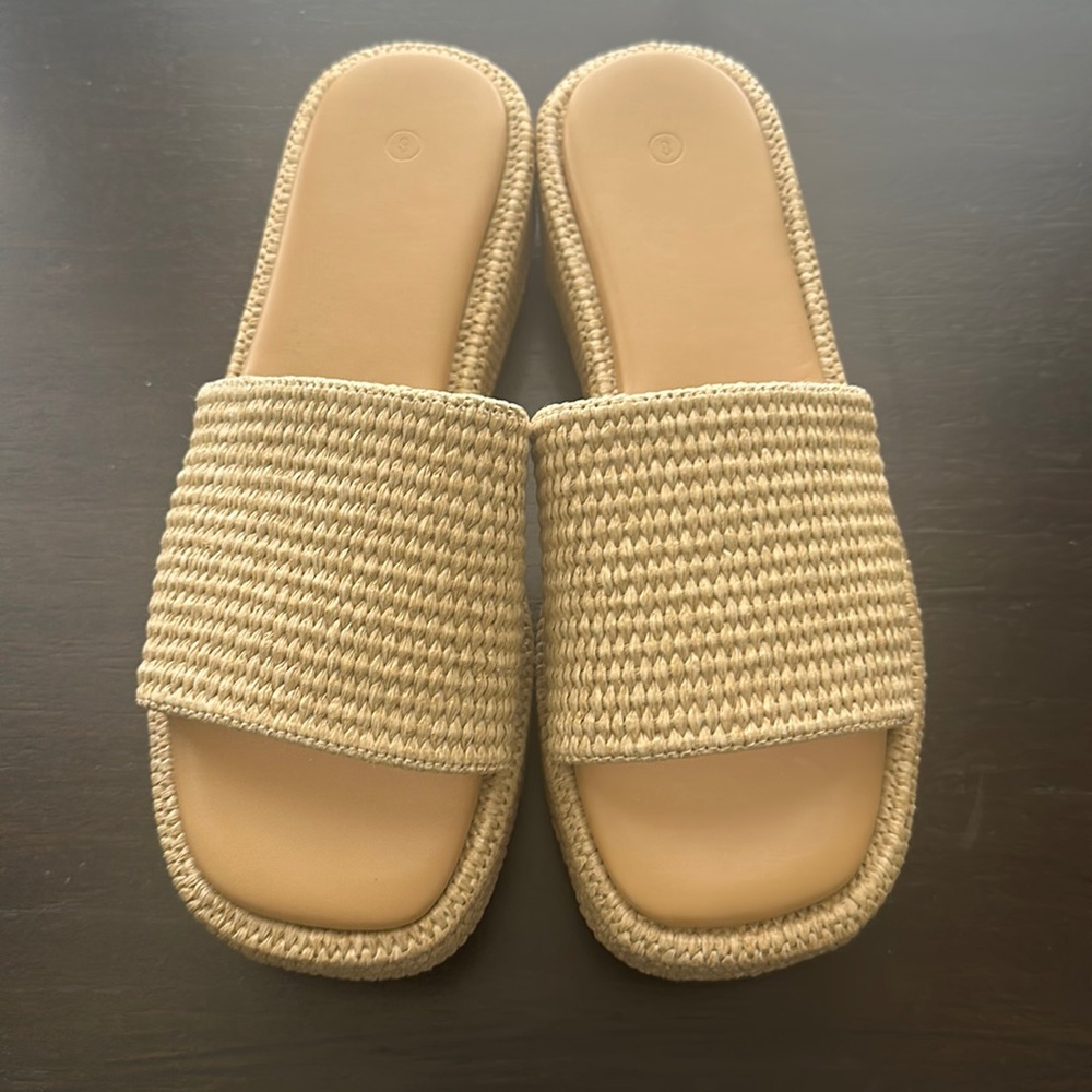 Platform Rattan Sandals